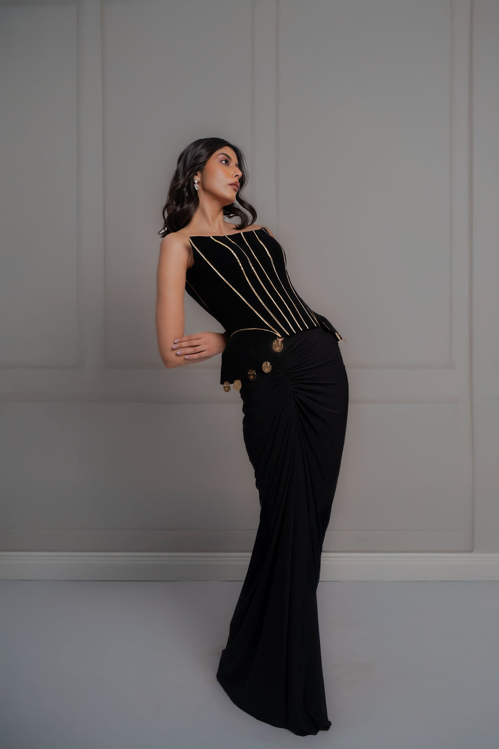 Raya Black Corset Set
