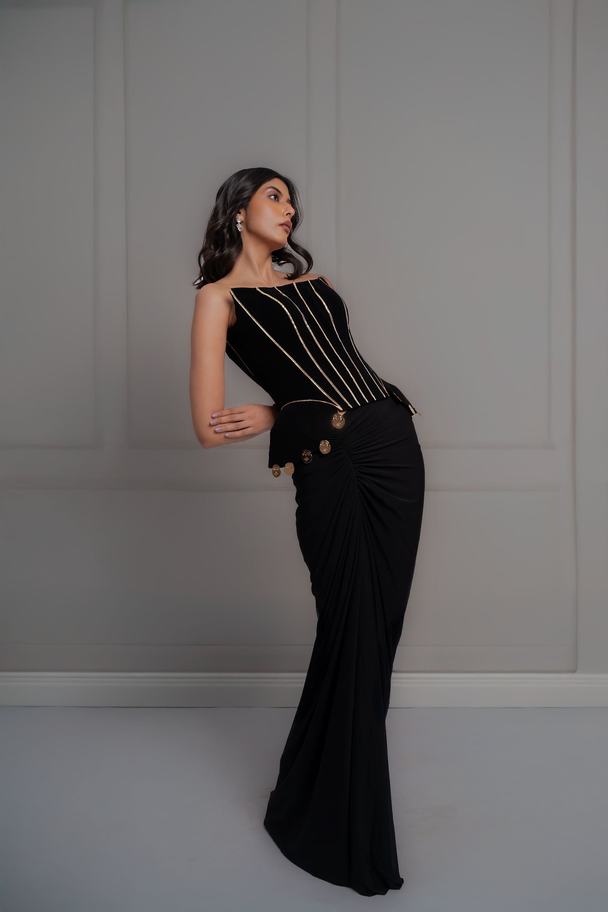 Raya Black Corset Set
