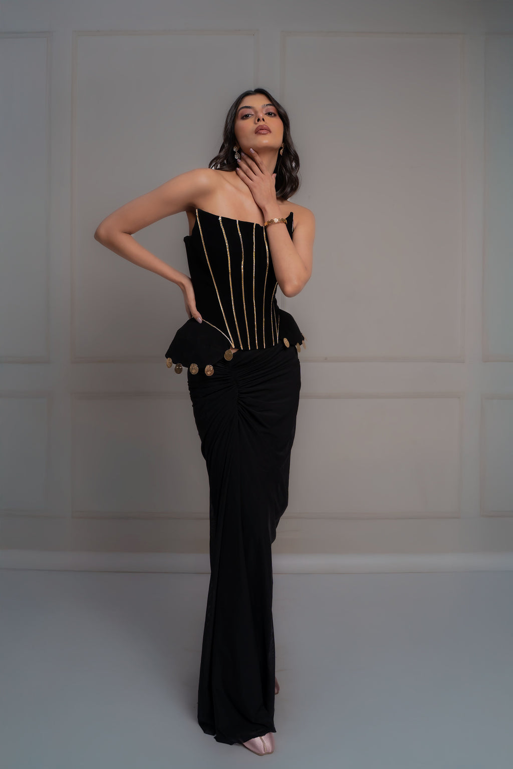 Raya Black Corset Set