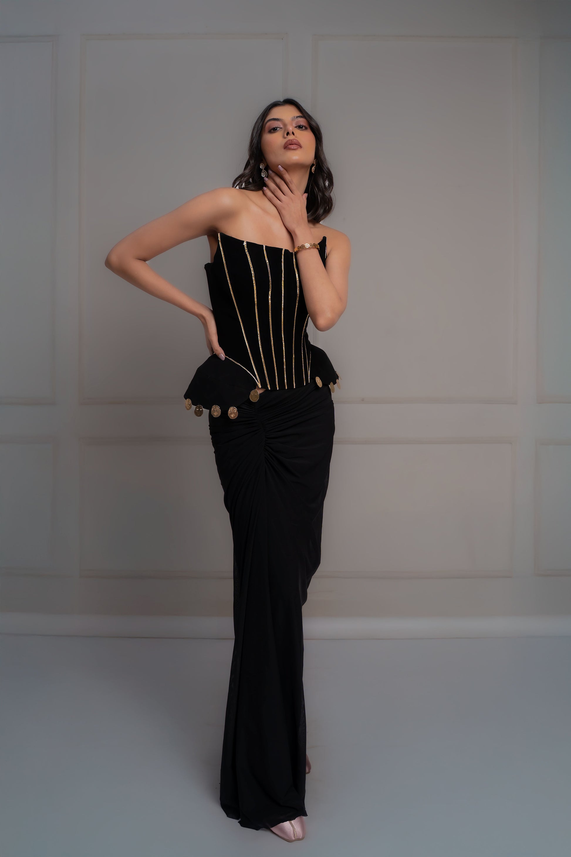 Raya Black Corset Set