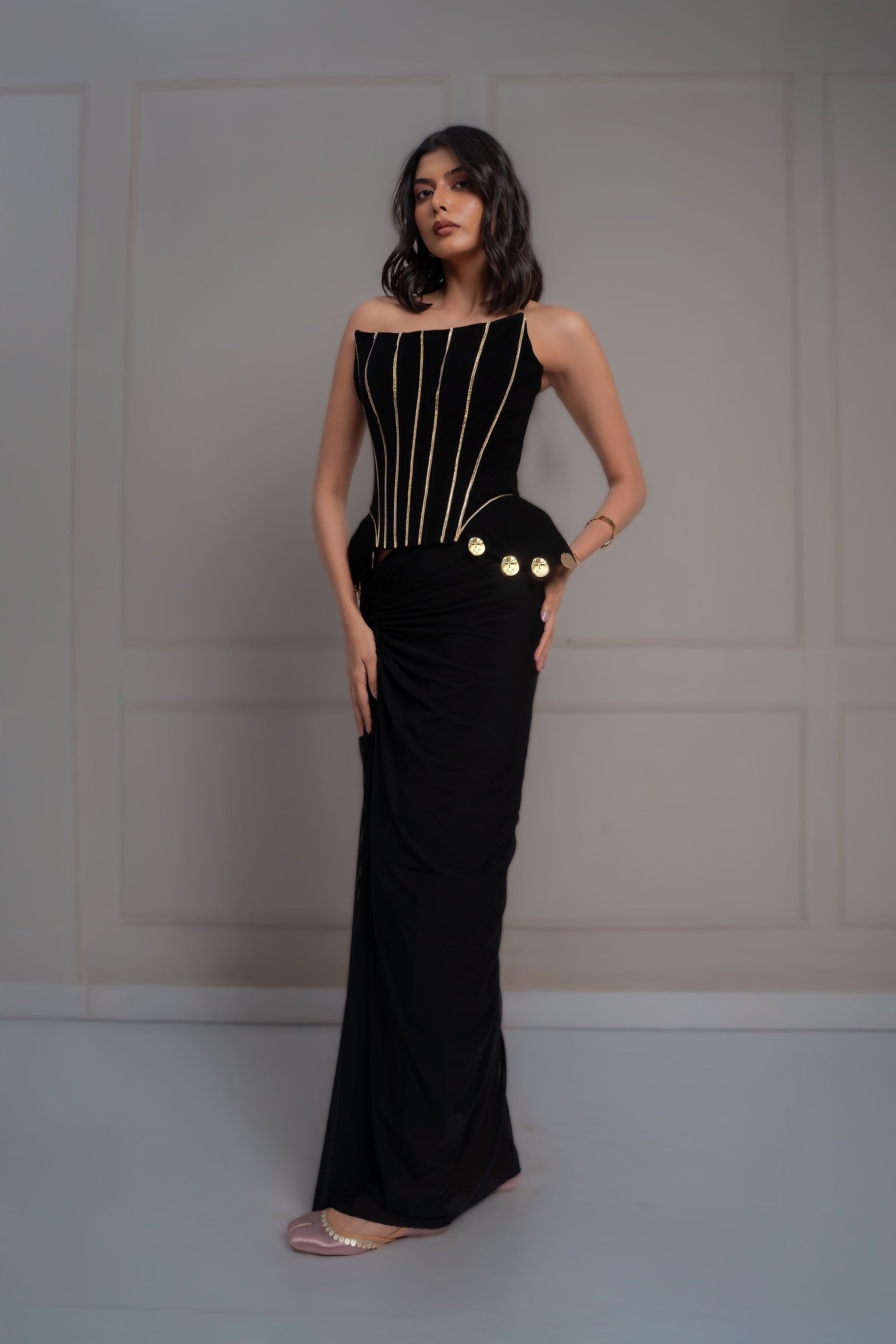 Raya Black Corset Set