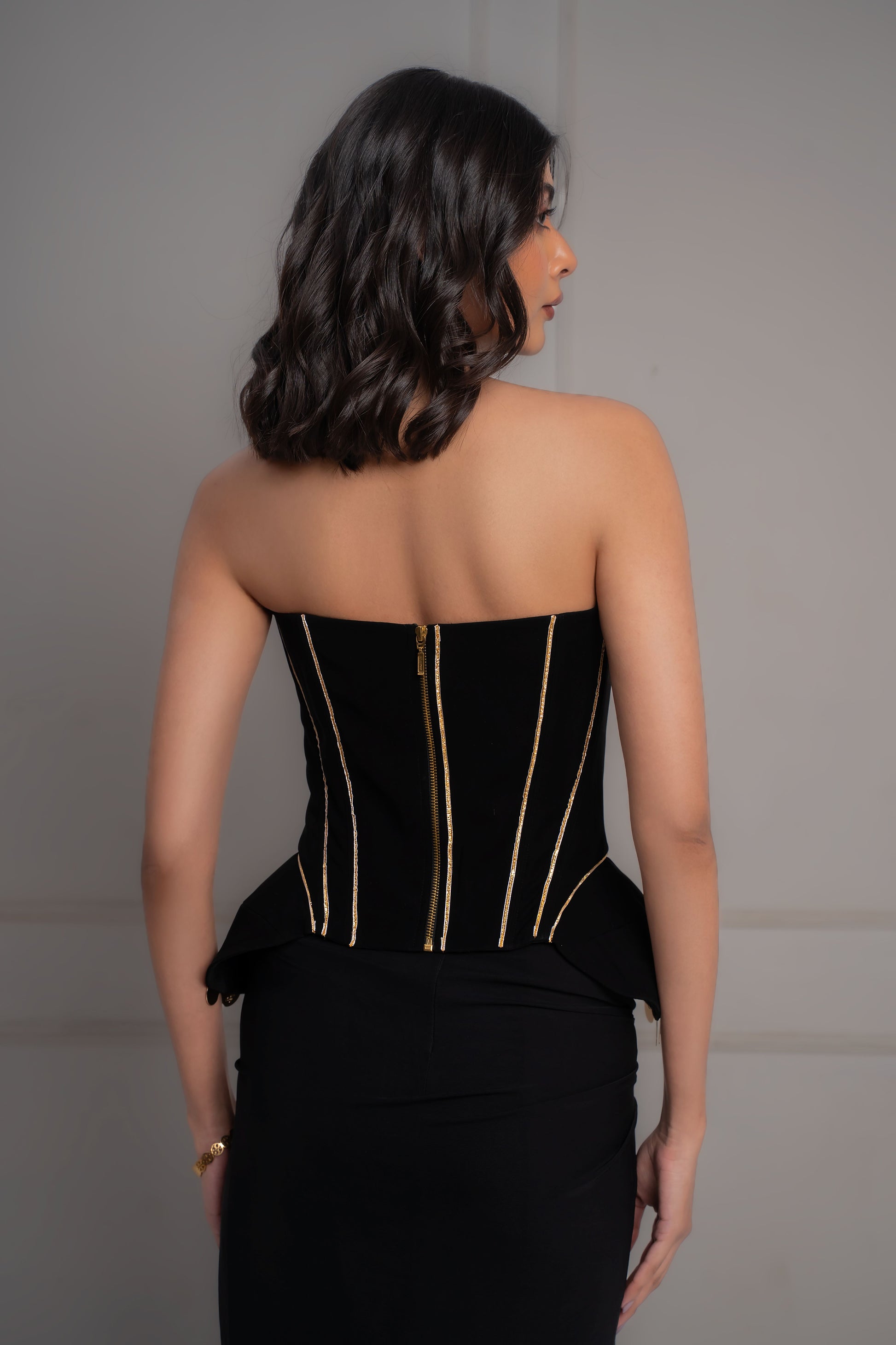 Raya Black Corset Set