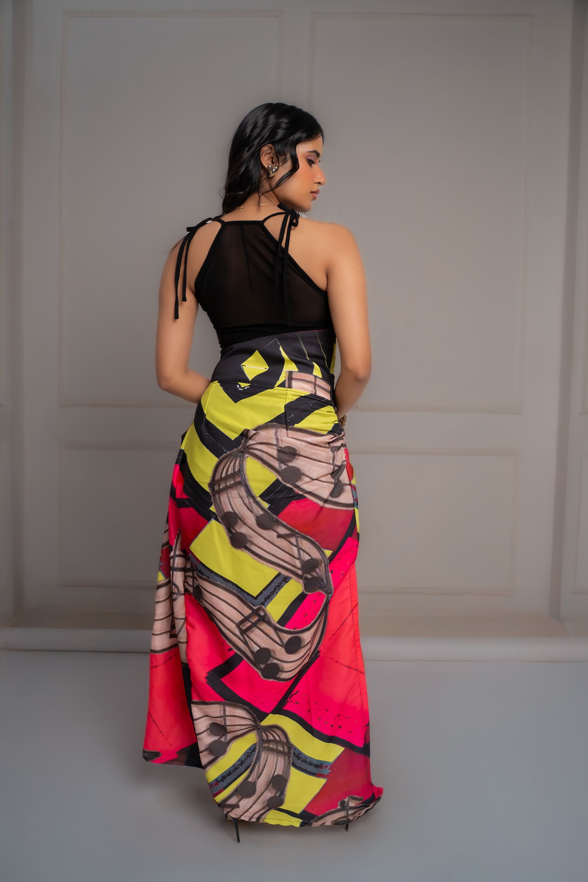 Elara Drape Skirt Set