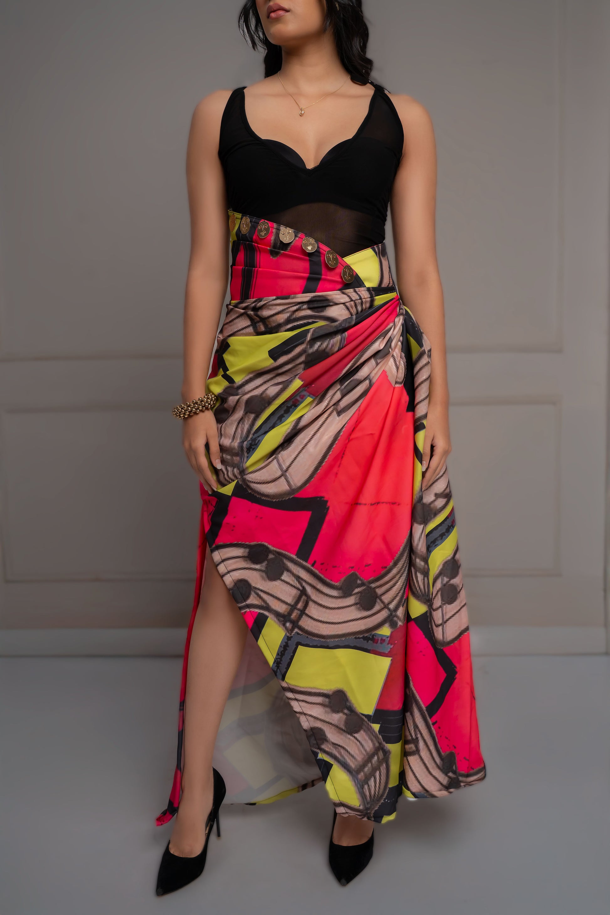 Elara Drape Skirt Set