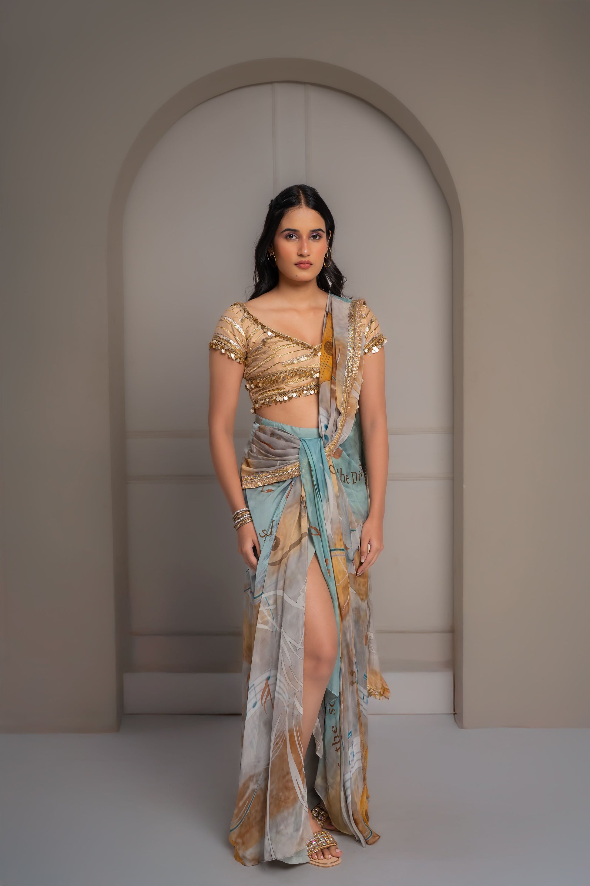Misty Gold Saree