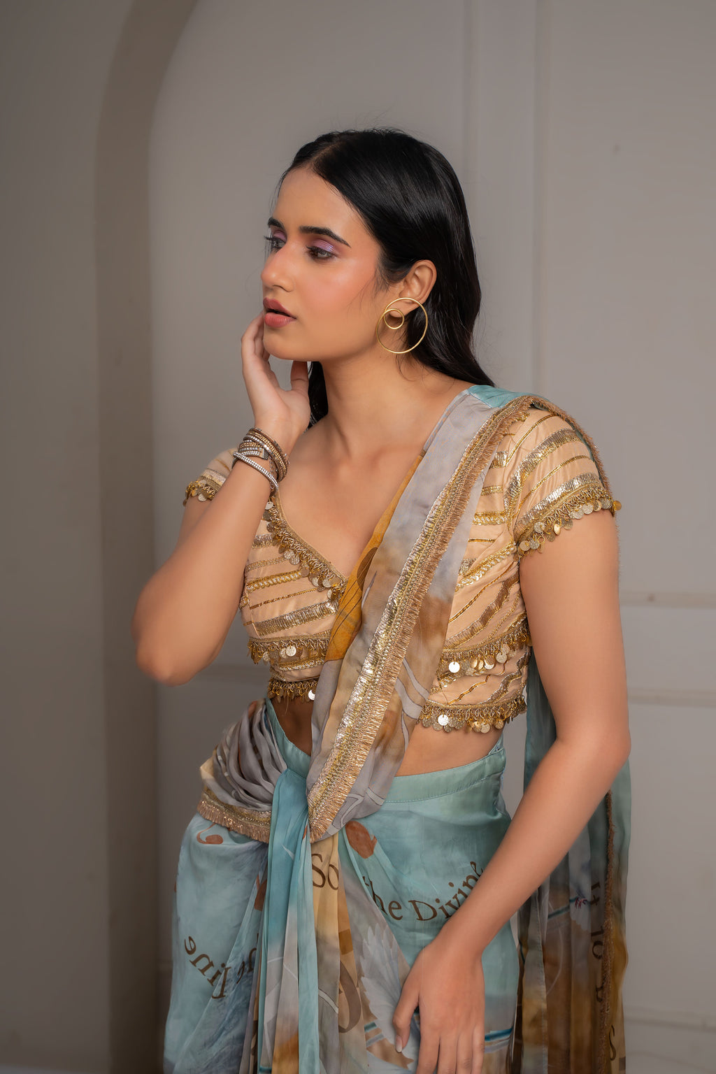 Misty Gold Saree